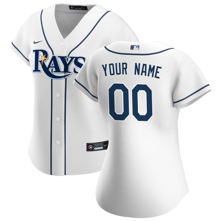 Womens Tampa Bay Rays Nike White Home Replica Custom MLB Jerseys